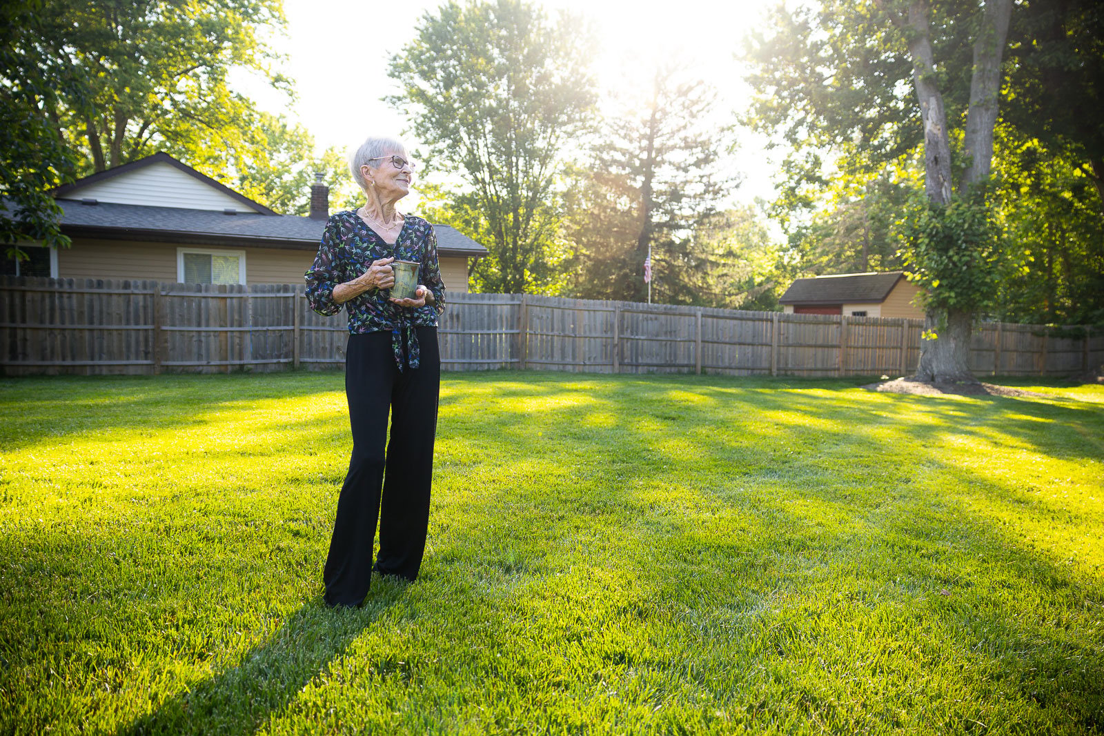 homeowner green lawn backyard