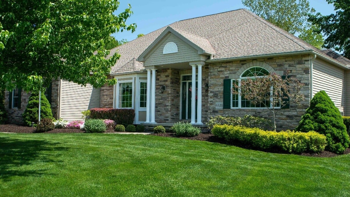 customer-front-property with mowed lawn