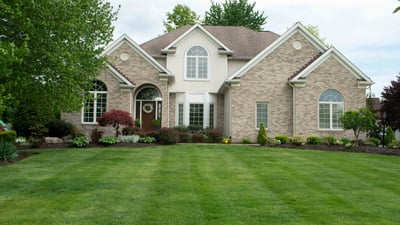 front of house landscaping lawn care 