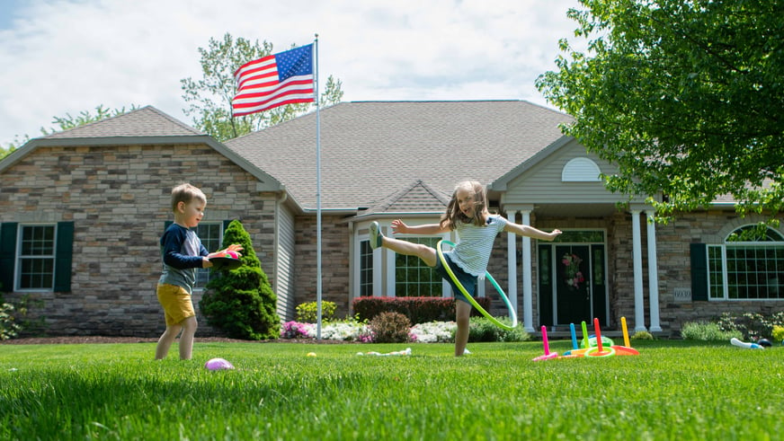 kids enjoying yard away from mosquitoes