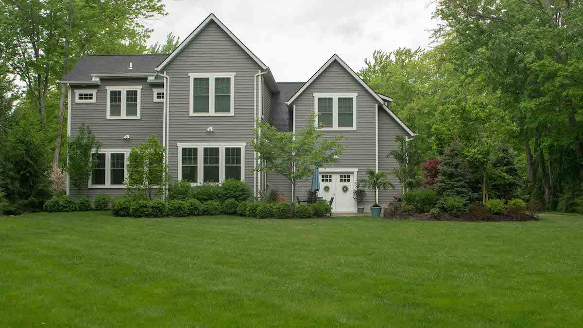 nice green lawn in backyard